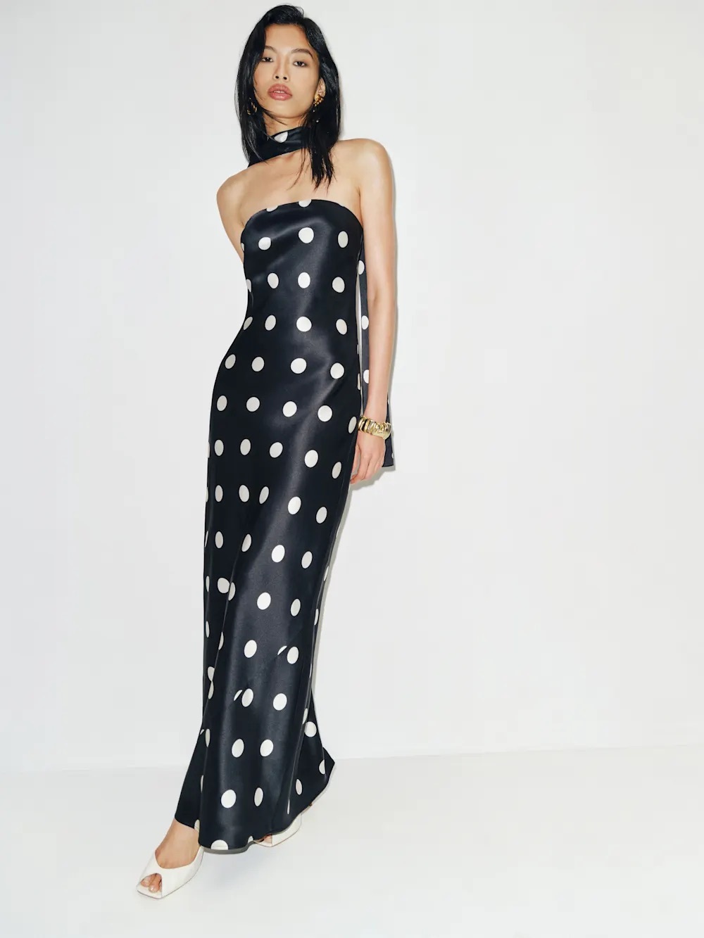 Reformation Oren Silk Dress moon dot size 2 BRAND NEW with TAGS
